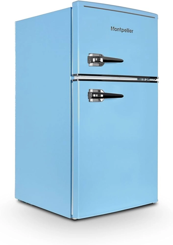 Montpellier MAB2035EPB Blue Retro Undercounter Fridge Freezer