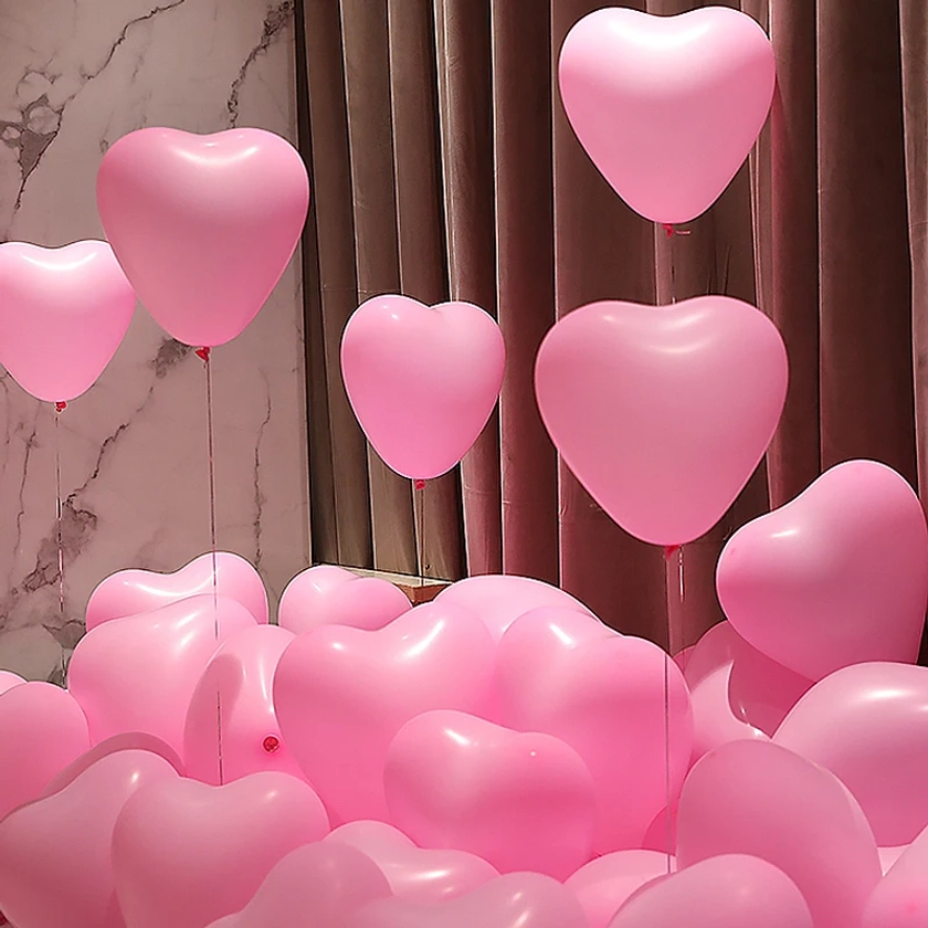 10Inch Baby Pink Macaron Heart Balloons Colors Romantic Wedding Decor Anniversaire Baby Shower Globos Birthday Party Balloon