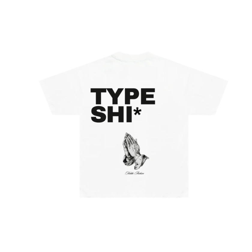 “Type Shi” Hiddn Graphic Tee in White