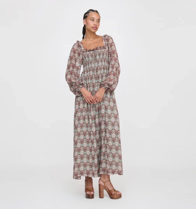 The Scarlett Long Sleeve Nap Dress - Sage Pinecone