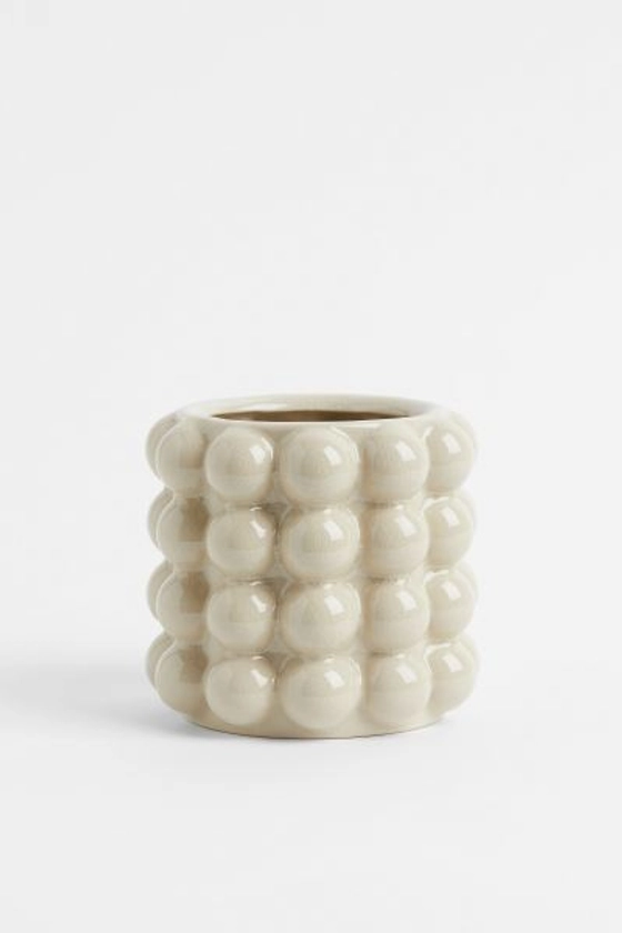 Small bubbled plant pot - White - Home All | H&M GB