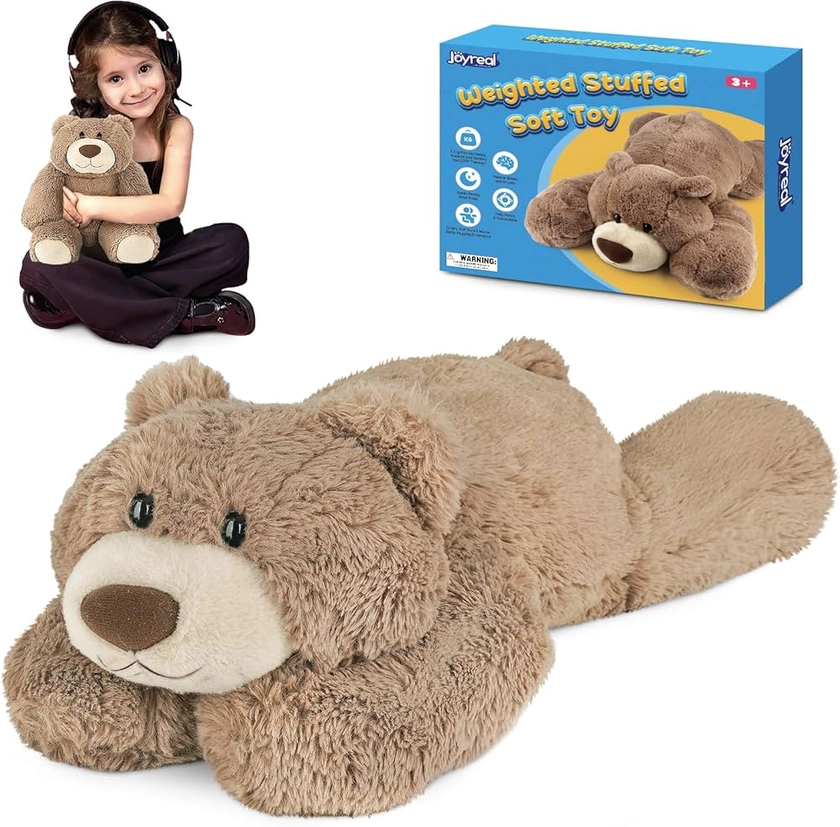 Joyreal de 1.5 kg Peluche Iesté, Soulagement de I'anxiété pour Adultes, Peluche Iesté, Jouets Sensoriels pour I'autisme, Animal Peluche Iesté 1.5 kg