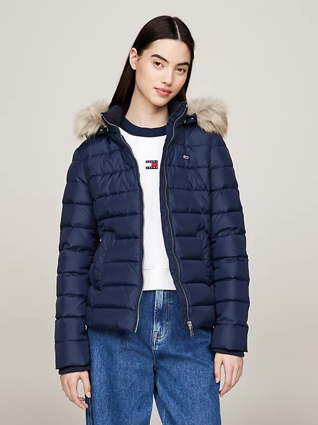 Veste ajustée matelassée à capuche | Bleu | Tommy Hilfiger