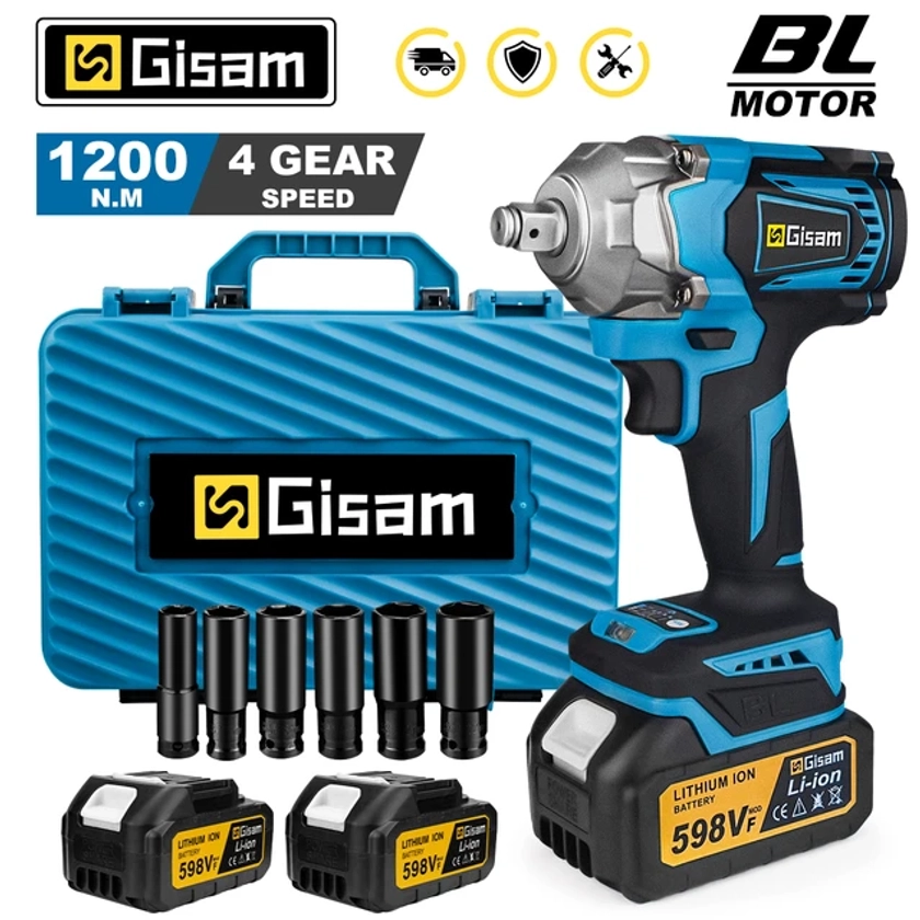 Gisam-Tournevis électrique sans fil pour batterie Makita 18V, sans balais, 1/2 pouces - AliExpress 1420