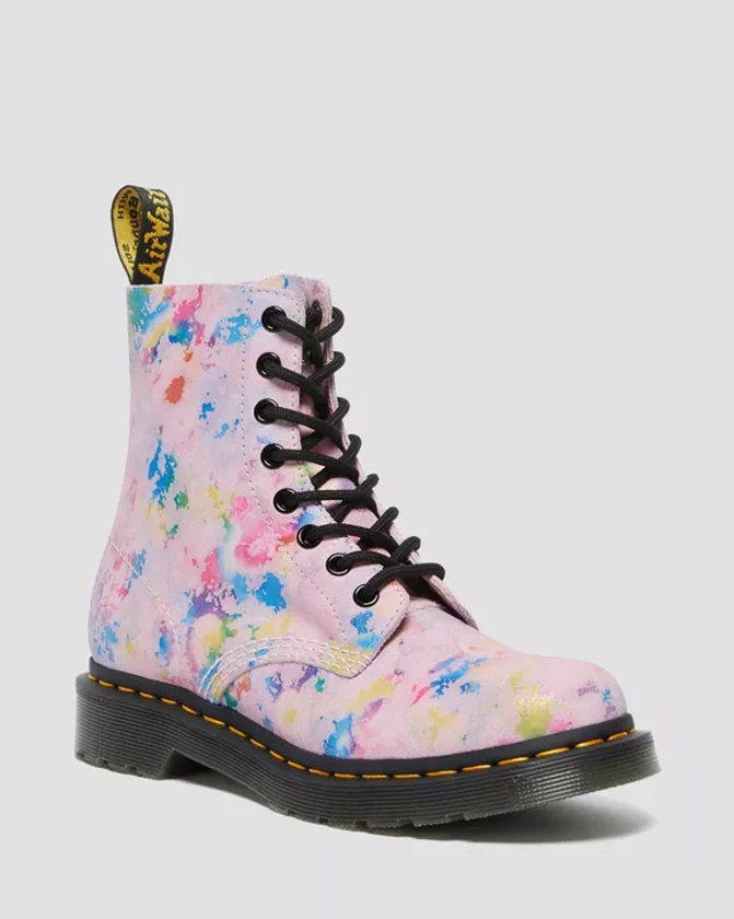 DR MARTENS Boots 1460 Pascal Rainbow en daim &agrave; lacets