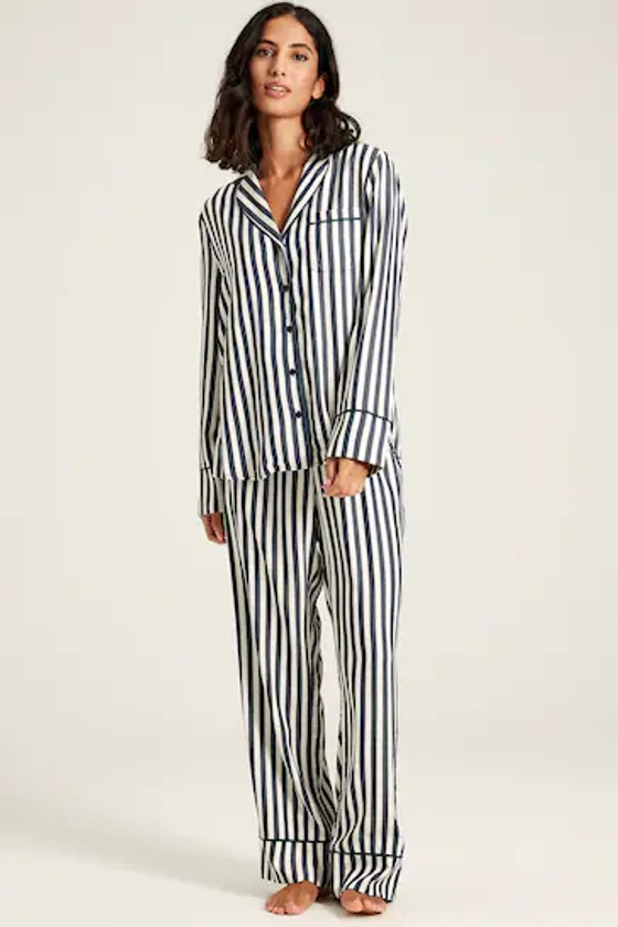 Buy Joules Alma Navy & White Striped Pyjama Set from the Next UK online shop