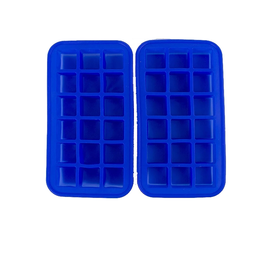 2 Silicone 18 Hole Ice Cube Freezer Trays