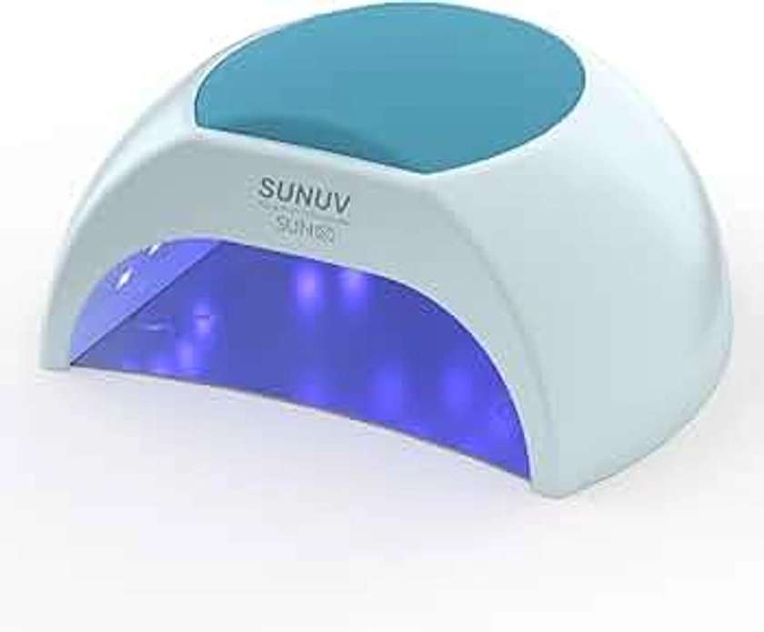 SUNUV SUN2C 48W UV Light for Nails,UV LED Nail Lamp with 4 Timer Settings,LED Nail Light Compatible with All Gel Types, Quick Drying Nail Dryer Blue