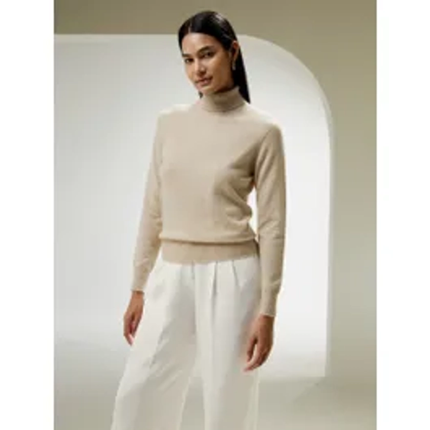 Pure Cashmere Turtleneck Sweater For Women
