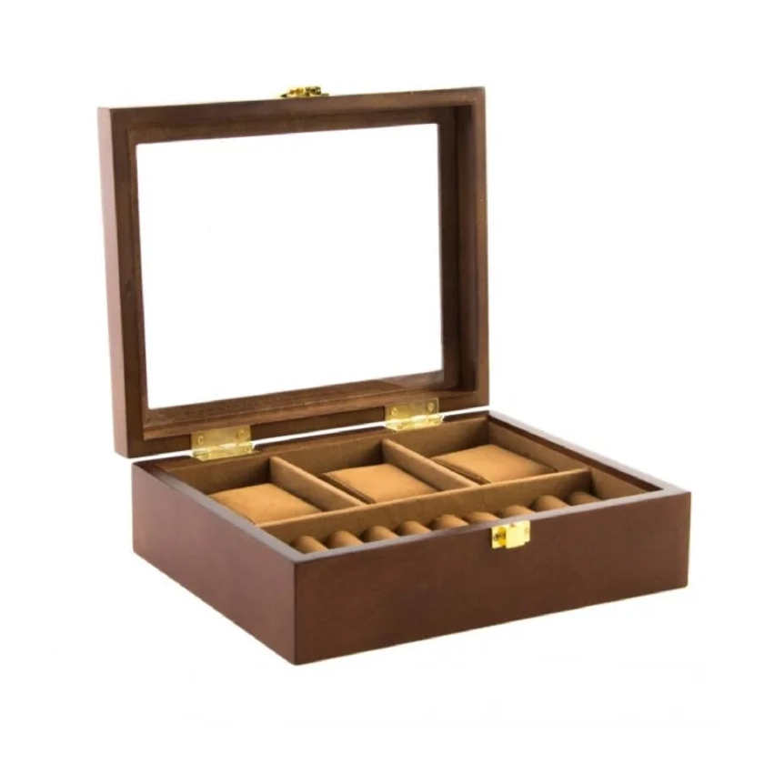 Coffret de rangement pour montres et bagues 21x18cm