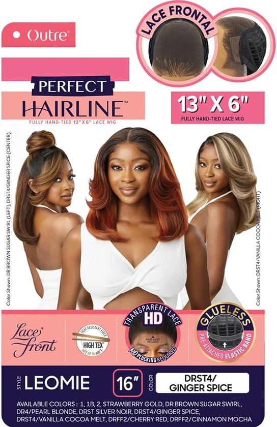 Amazon.com : Outre Lace Front Wig - Perfect Hair Line 13X6 - Leomie (1B) : Beauty & Personal Care