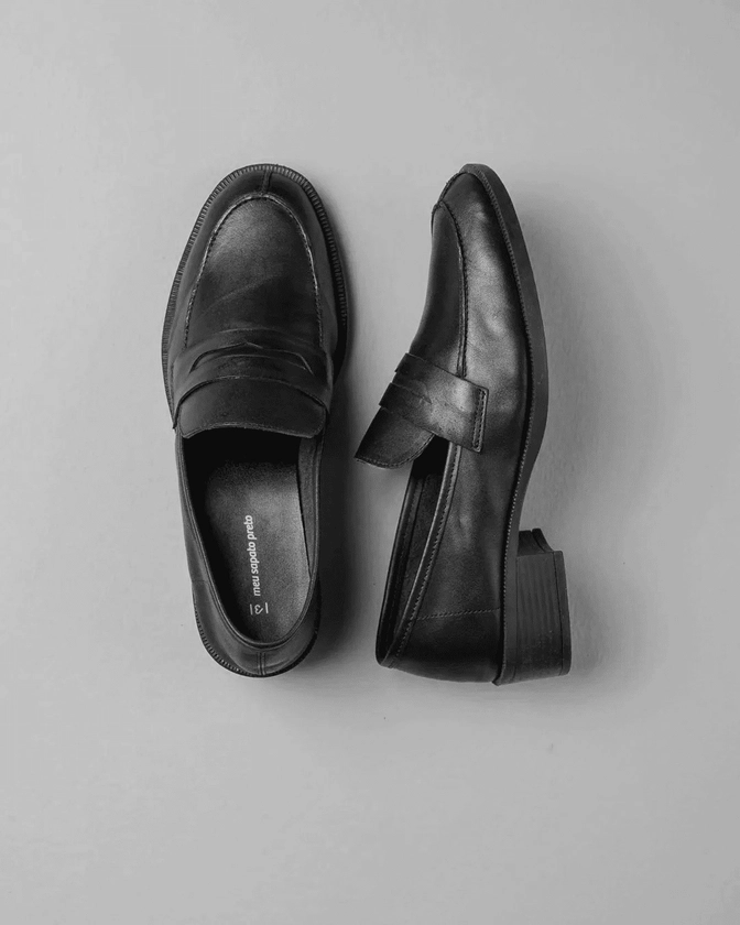 Mocassim Couro Essencial | Meu Sapato Preto | Meu Sapato Preto