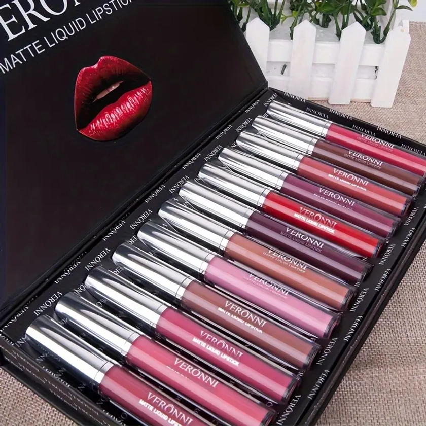 12-delige Set Lipglazuur Vloeibare Lippenstift Vervagende Lippenstift Blijvend -plakkerig Multikleurige - Festivalcadeau Vrouwen | Temu Belgium