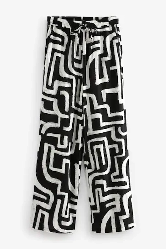 Buy Monochrome Geo Linen Blend Pyjama Bottoms from the Next UK online shop