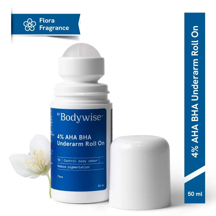 Be Bodywise 4% AHA BHA Underarm Roll On - Treats Pigmentation & Odour - Lactic Acid & Salicylic Acid