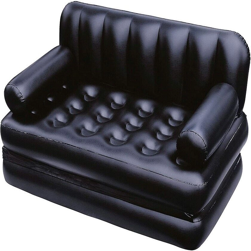 Bestway MULTI-MAX 5-in-1 INFLATABLE DOUBLE SOFA LOUNGER AIR COUCH, Black