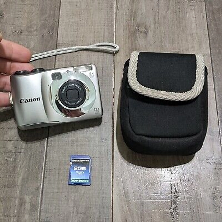 Canon PowerShot A1200 HD Digital Camera 12.1 MP w/Case 2GB SD Silver !CLEAN | eBay