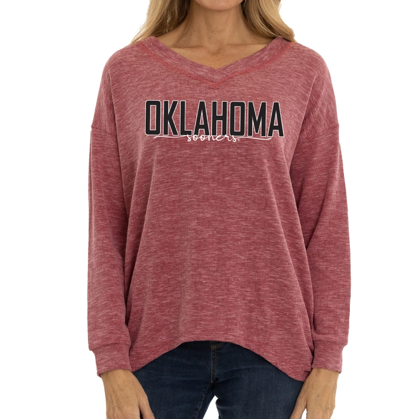 Women's Crimson Oklahoma Sooners Bailey V-Neck Tri-Blend Tunic