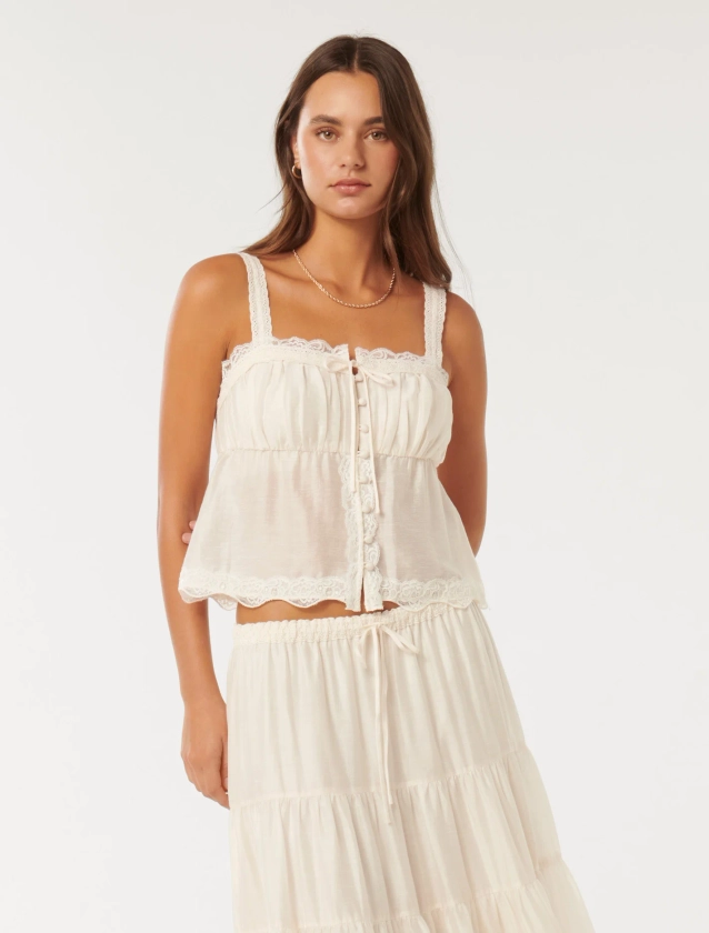 Lace Trim Co-ord Top