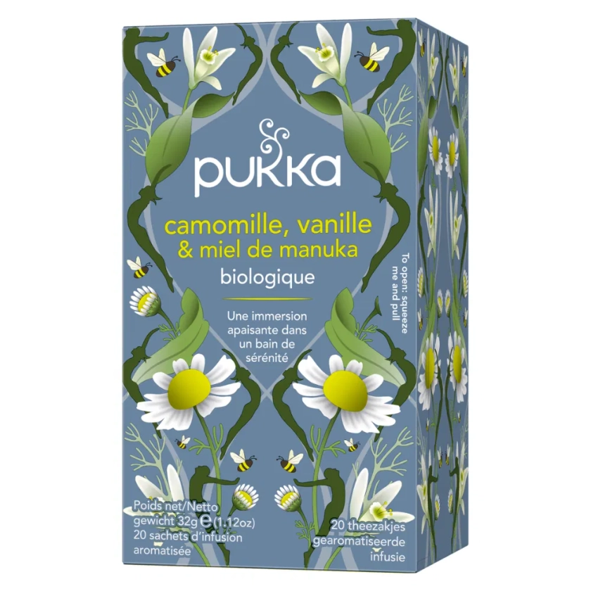 Infusion Camomille, Vanille, Miel de Manuka Bio - 20 infusettes - Pukka