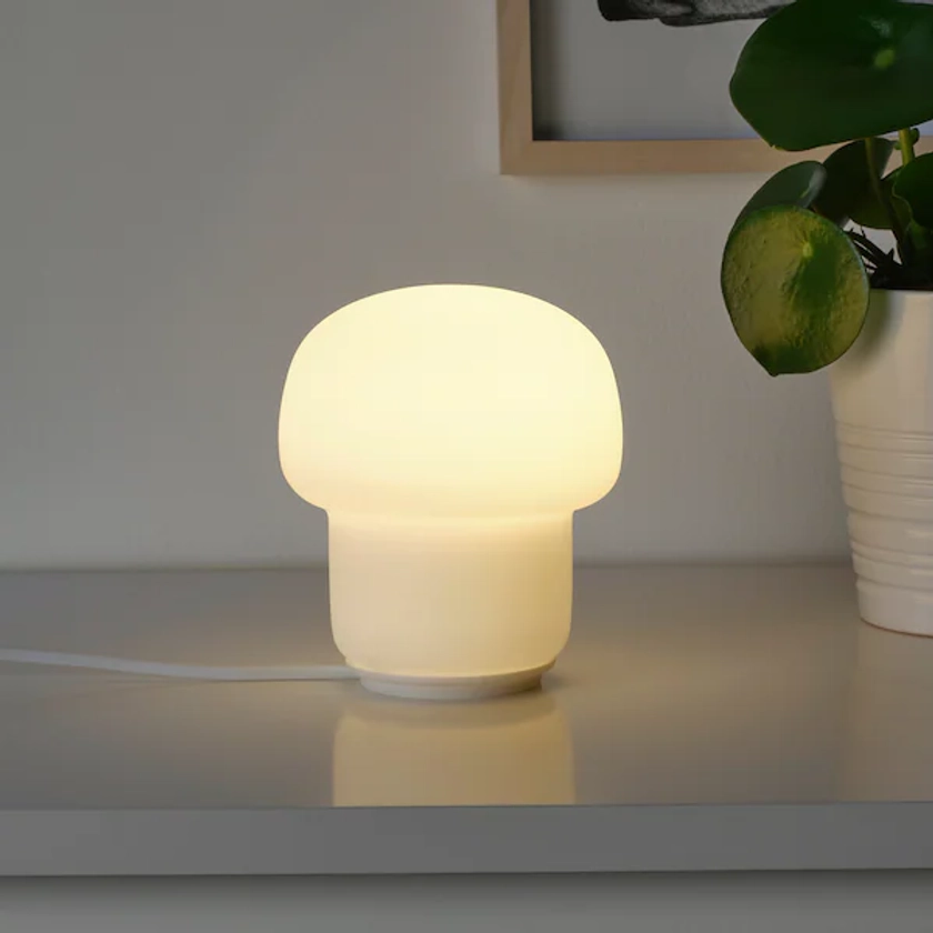 TOKABO glass opal white, small, mushroom table lamp - IKEA