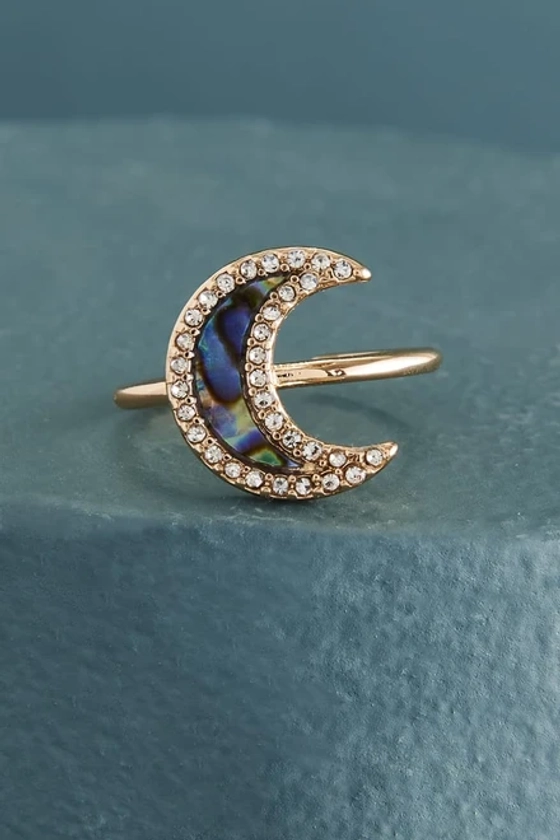 Abalone Crescent Moon Ring