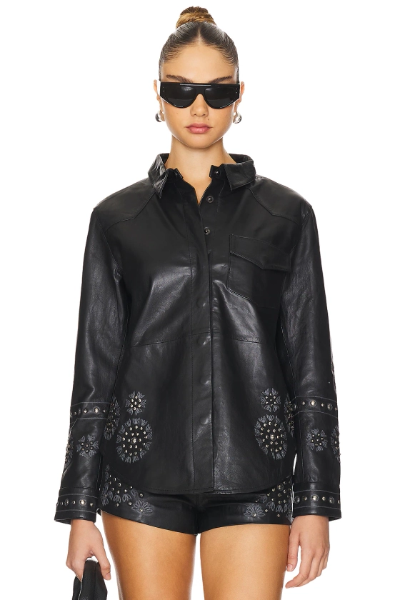 Understated Leather Reflection Shirt in Black | REVOLVE