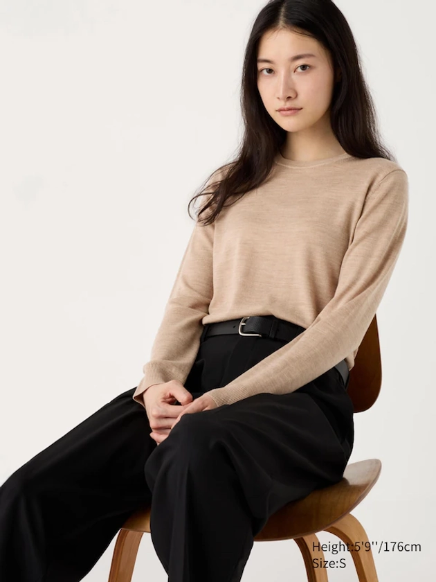 Pull en Mérinos à Col Rond pour Femme | UNIQLO FR