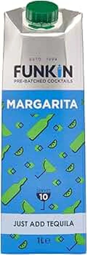 Funkin Margarita Pre-Made Cocktail Mix 1 Litre (Case of 6) | Cocktail - Just Add Spirits, Perfect For Parties