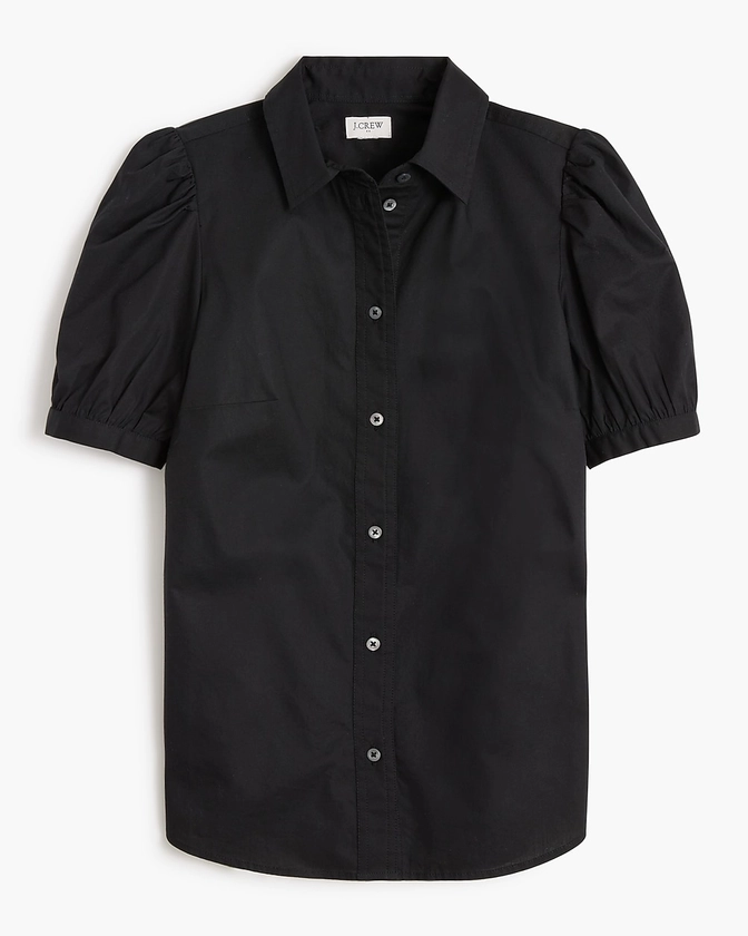 Puff-sleeve button-up