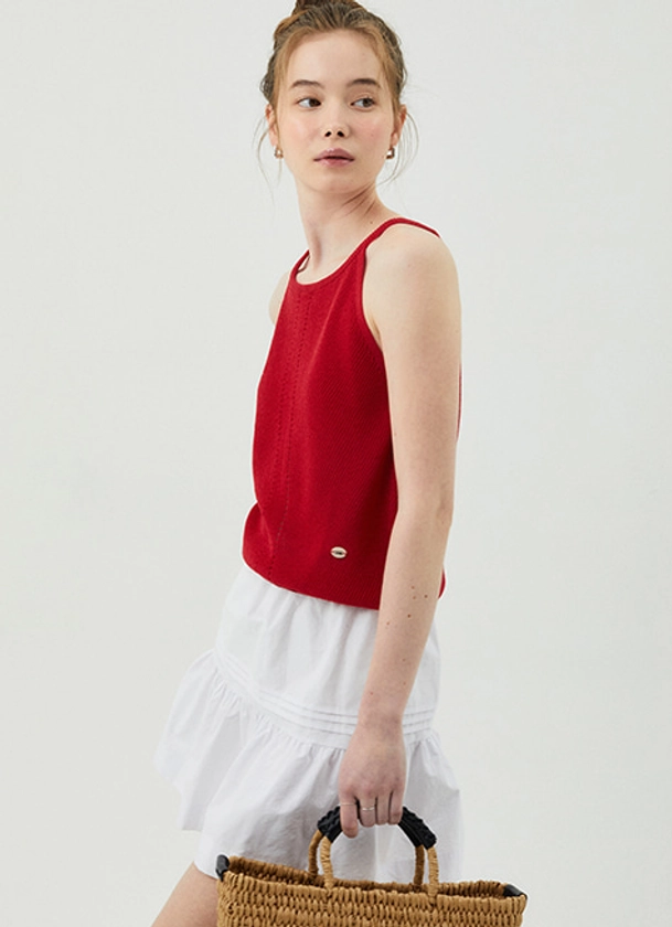 Sleeveless knit top_Red - iter