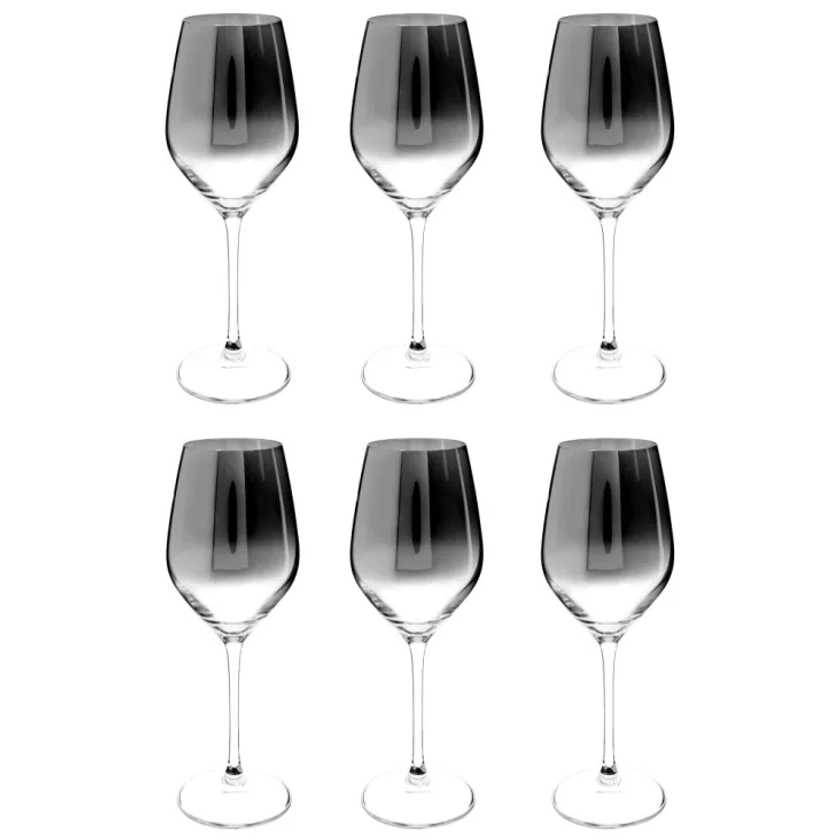 Verre à vin en verre effet chromé