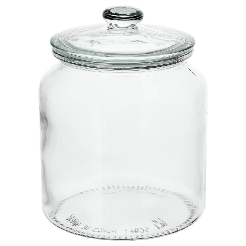 VARDAGEN Jar with lid, clear glass, Height: 7 ¼" Diameter: 5 ¾" - IKEA