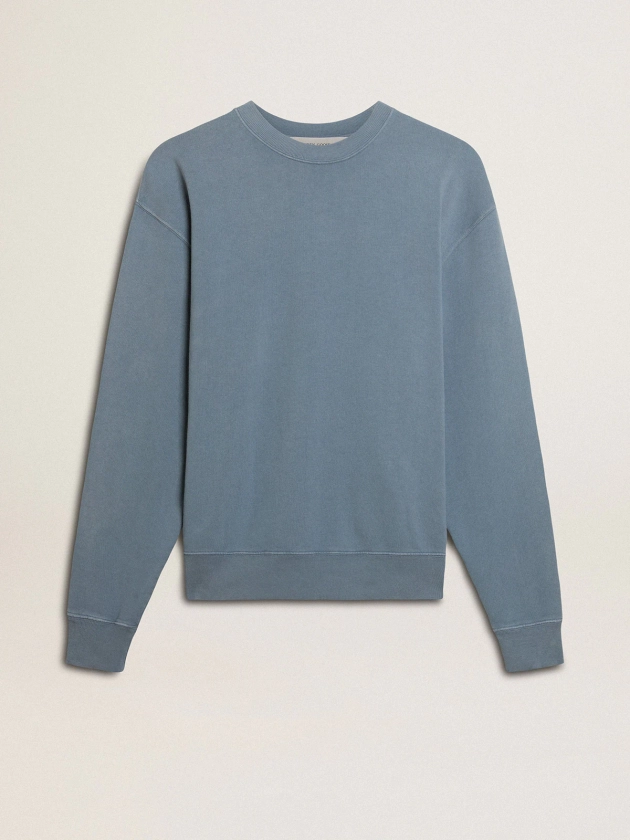 Sweat-shirt bleu pastel avec logo inversé dans le dos - Jersey Capsule | Golden Goose