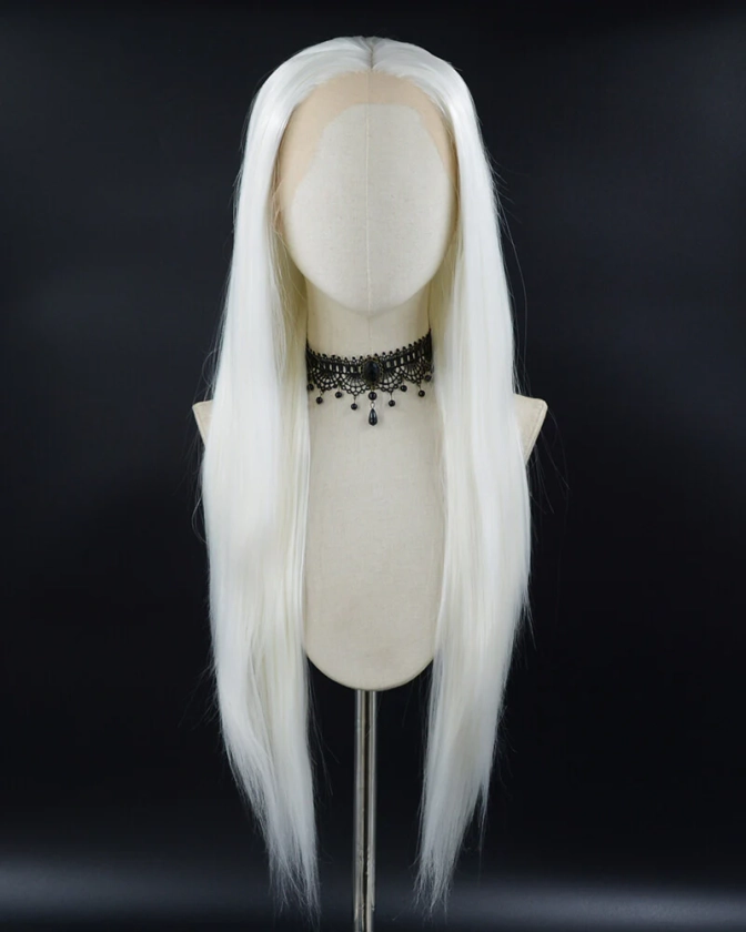 Platinum Blonde White Straight Synthetic Lace Front Wig WT146 – Weekendwigs