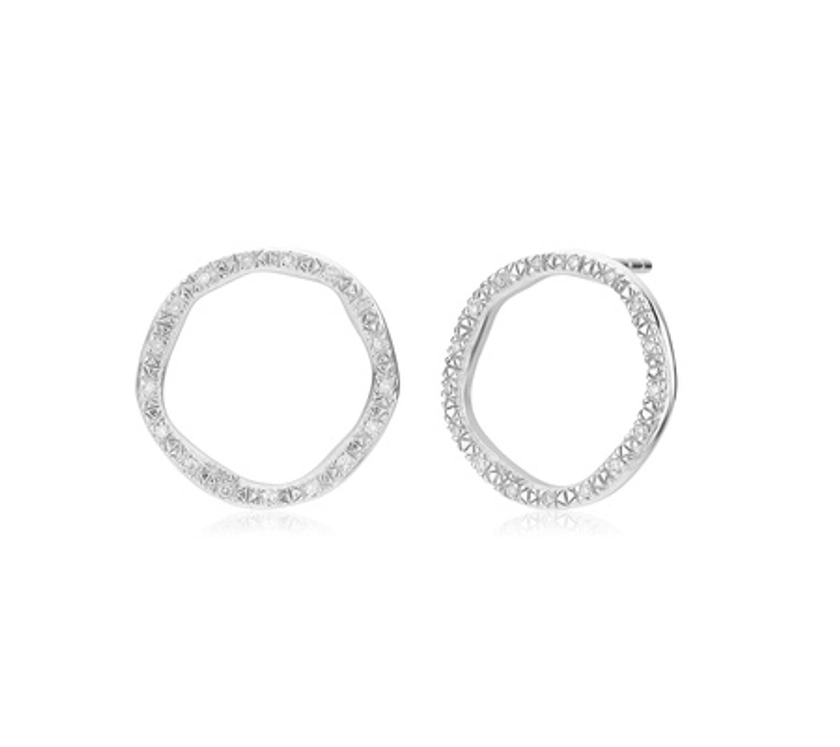 Riva Large Circle Stud Diamond Earrings | Monica Vinader