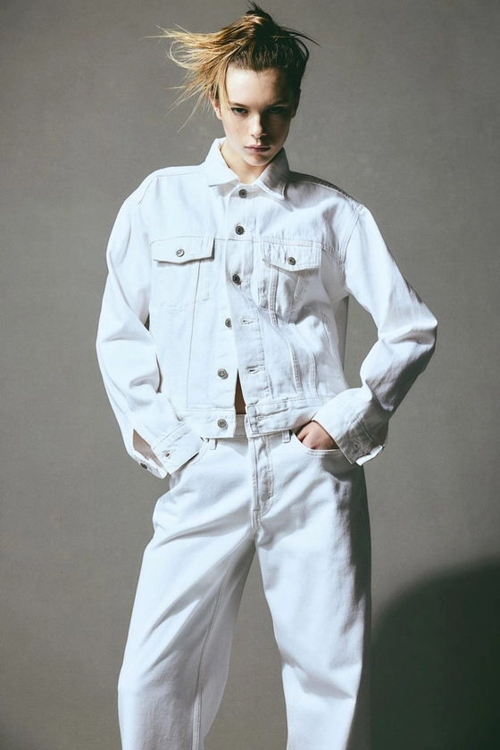 Baggy Wide Low Jeans - Blanc - FEMME | H&M FR
