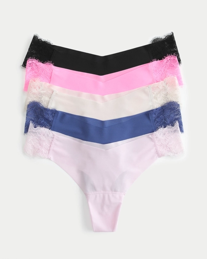 Women's Gilly Hicks Lace-Side No-Show Thong Underwear 5-Pack | Women's Bras & Underwear | HollisterCo.com