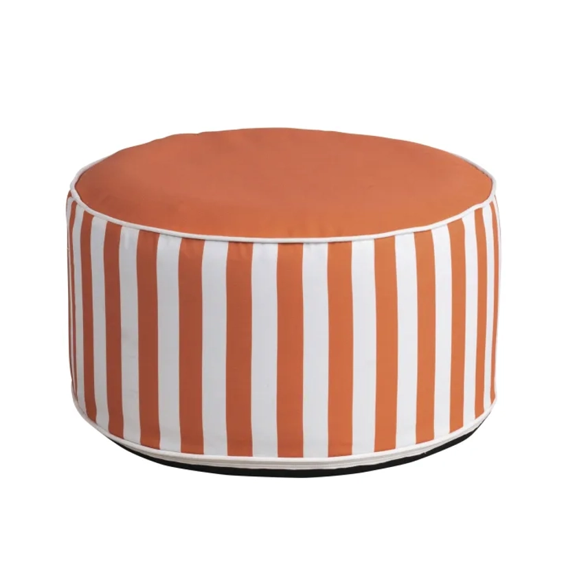 Pouf gonflable orange et blanc CHRISTEL | Maisons du Monde