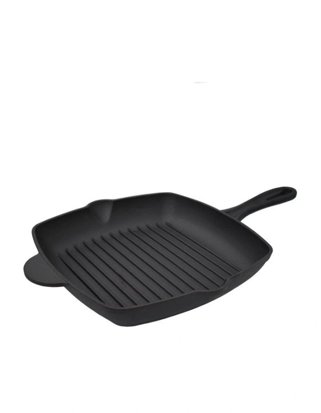 Cast Iron Seasoned Grill Pan 27cm in Black