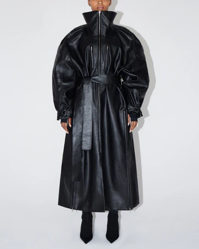 Faux Leather Trench – Khy