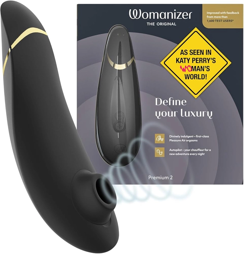 Womanizer Premium 2, vu dans le clip de Katy Perry - Jouet de succion clitoridien avec pilote automatique et Smart Silence - Stimulateur de clitoris étanche avec 14 vitesses d'aspiration - Noir