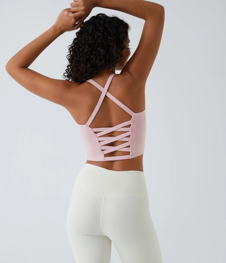 Women’s Crisscross Backless Cropped Yoga Tank Top - Halara 