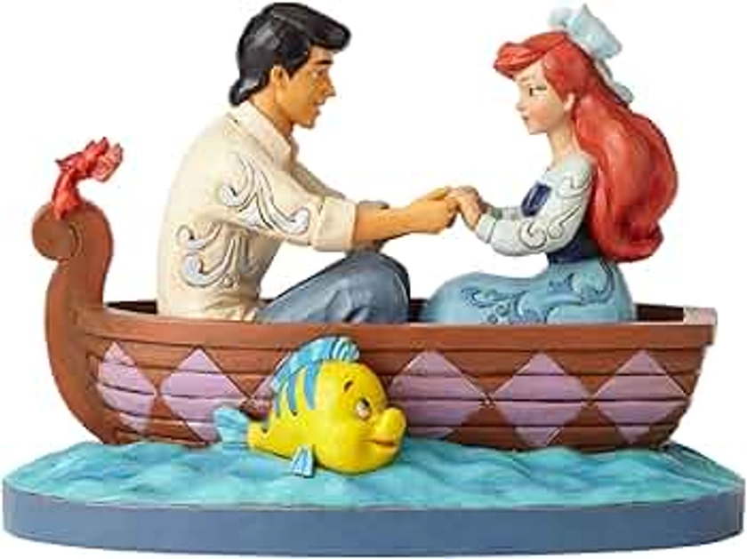 Enesco Disney Traditions by Jim Shore The Little Mermaid Ariel and Prince Eric in Rowboat Figurine, 6.126 Inch, Multicolor