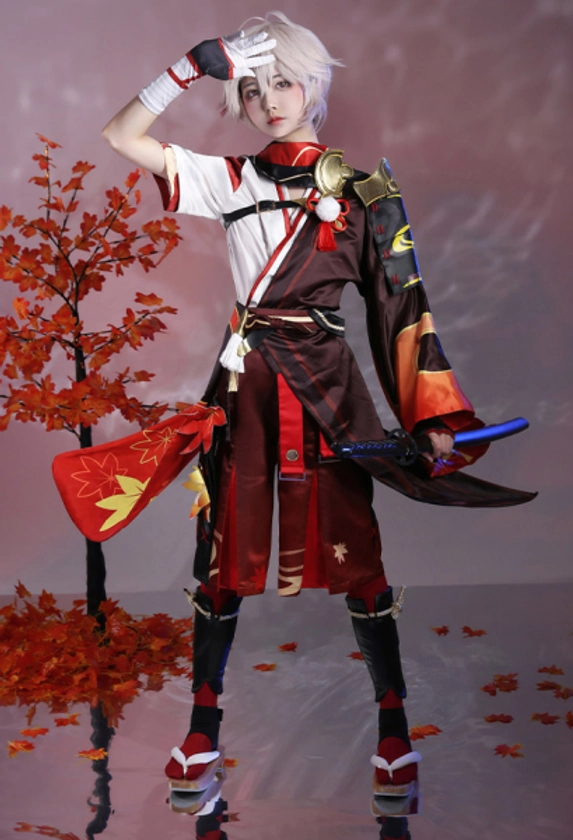 Genshin Impact Kaedehara Kazuha Cosplay Costume with Complete Accessories