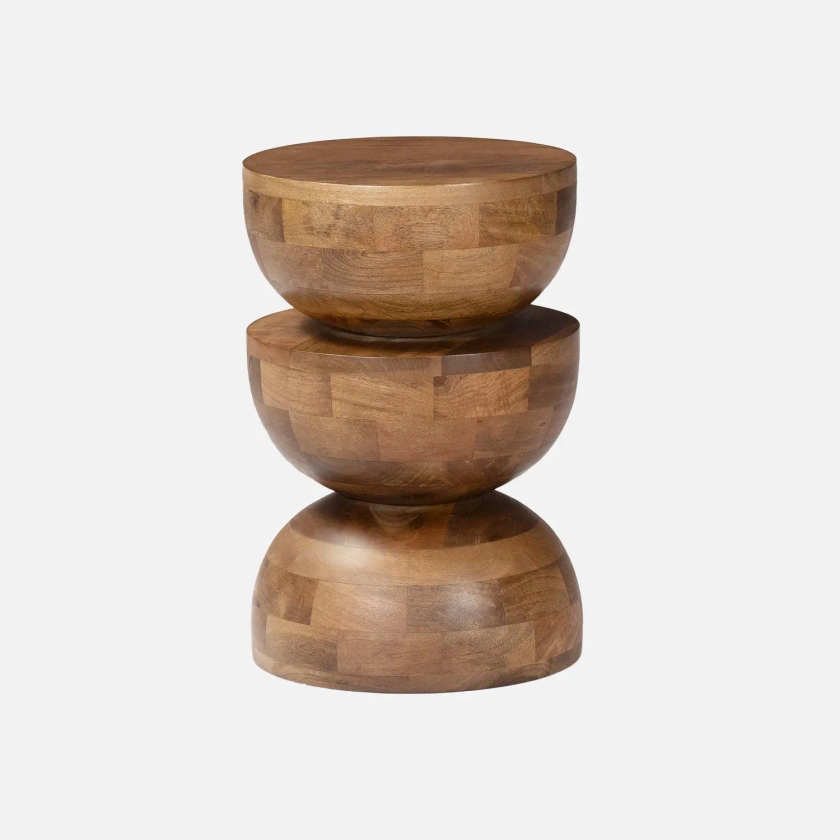 Table d'appoint en bois de manguier noyer Ø30 | sweeek