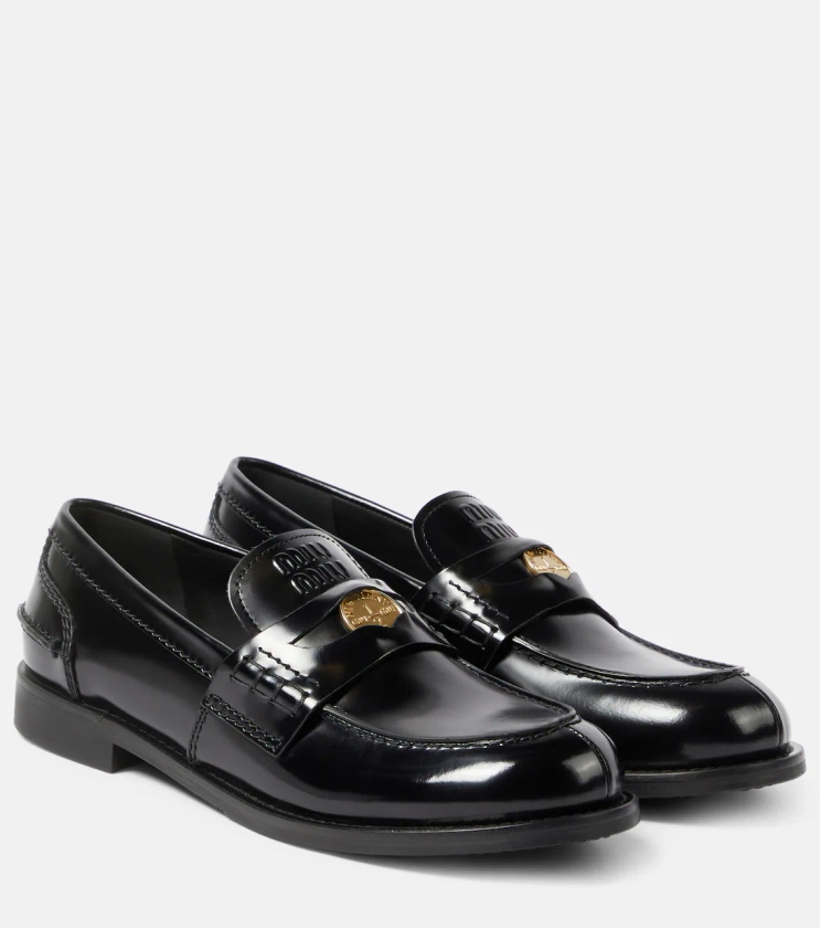 Leather loafers in black - Miu Miu | Mytheresa