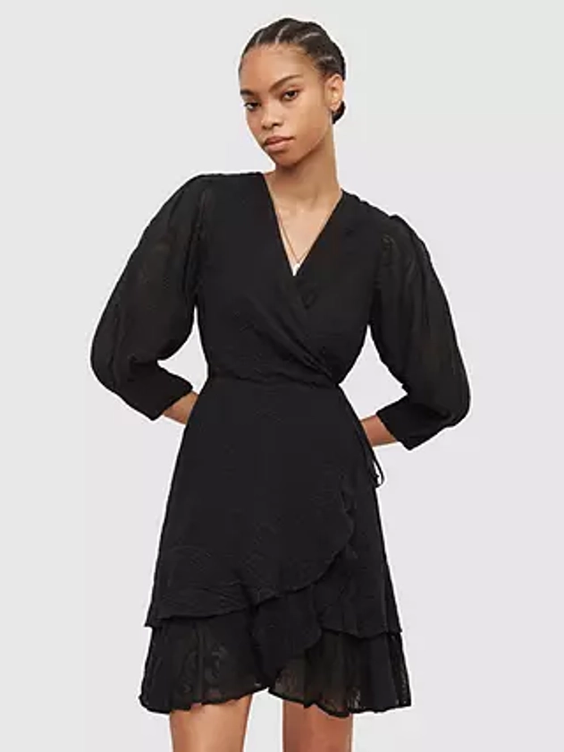 AllSaints Ari Ossia Wrap Mini Dress, Black