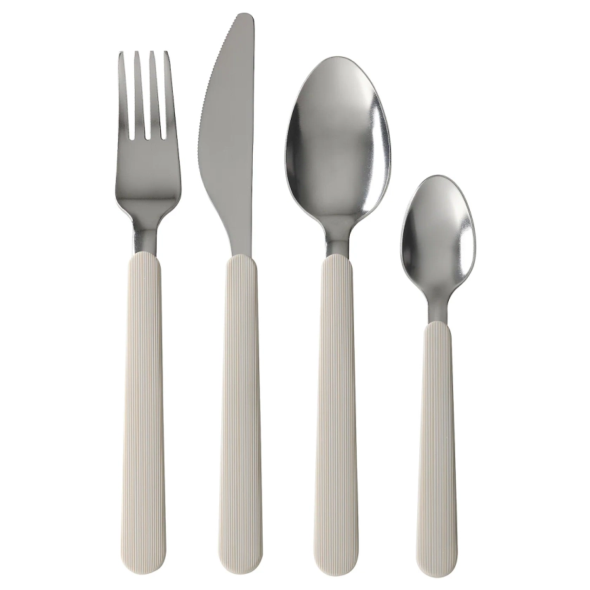 UPPHÖJD 16-piece cutlery set, beige - IKEA