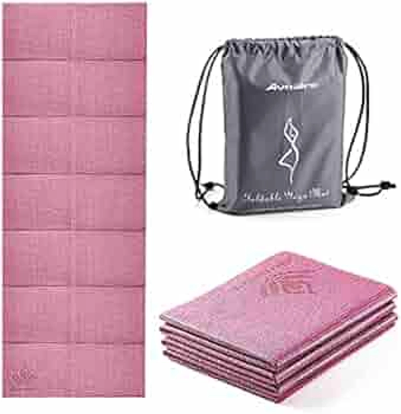 Avoalre Non-Slip and Foldable Yoga Mat for Pilates, Gym, Aerobics, Stretching, Training, Children and Women with Bag - Pink - 5 mm Thick - 173 x 61 cm : Amazon.com.be: Sports & Outdoors